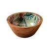 Деревянная сервировочная миска, Wooden Serving Bowl (Green),  Nestroots