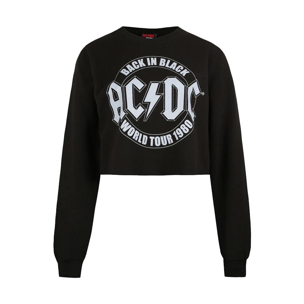 AC/DC Womens/Ladies Tour Emblem Cropped Sweatshirt