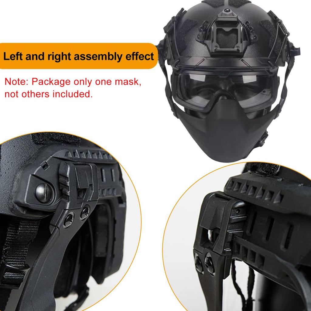 FMA Tactical Airsoft Mask Half Face Mask Tactical Airsoft Protective Mask Foldable Half Seal Mask for CS Game Cosplay (Б, Черный)