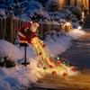 Holiday Path Lights for Walkway Solar Christmas Garden Stake Light, Santa Pouring Flowing LED String Lights, Colorful Magical Waterproof Pathway