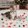 1 Set Christmas Cat Toys Interactive Teaser Wand Rattle Ball Feathered Plush Mice Cat Entertainment Toys for Indoor Cats Kittens Exercise Holiday Gift