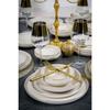 Rya Gold Gilded 24 Piece Porcelain Dinner Set For 6 Persons Off-white