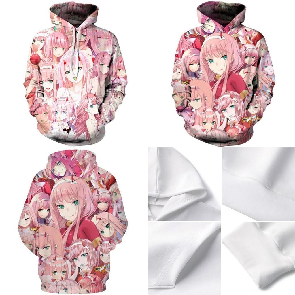 Уютное и стильное аниме худи унисекс с рисунком Zero Two из Darling In The Franxx