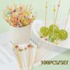100pcs Versatile Bamboo Food Picks Disposable Fruit Sticks Decorative Dessert Sticks  Wedding Party