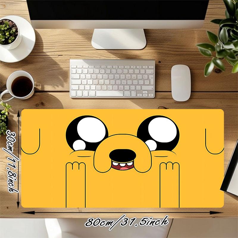 1Pc Adventure Time Jake'S Face Gaming Mouse Pad Keyboard Desk Mat Non-slip Rubber Lock Edge Waterproof Computer Mousepad for Office Home Decor S1122