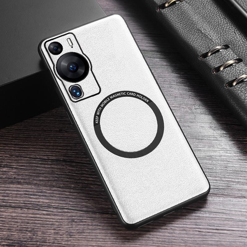 Для Magsafe чехол из искусственной кожи для Huawei P60 P60 Pro Противоударный простой кожаный магнитный чехол для телефона с беспроводной зарядкой для Huawei P60Pro MNA-AL00