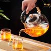 GIANXI 900ml Glass Teapot Chinese High Temperature Resistance Hand Woven Beam Tea Pot Absorbent Thickened Tea Towel