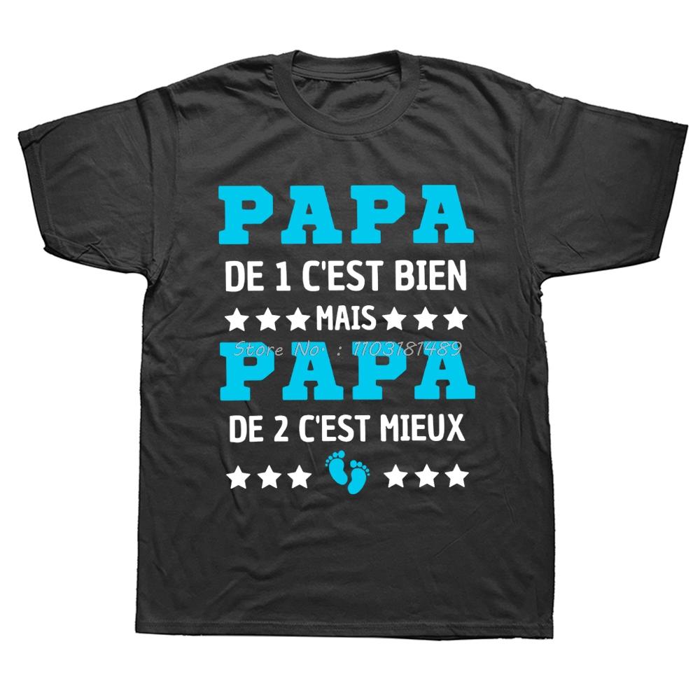 Dad Second Child T Shirt French Papa Future Dad Father Cotton Tshirts Unisexs Clothing Oversized Unisex Tshirt Streetwear tshirt