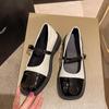 Women's Flat Shoes Mary Jane Shoes Vintage Girls Lolita Shoes Fashion Color Matching Small Leather Shoes Zapatos De Mujer