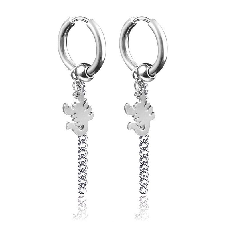 Новое поступление Серьги-гвоздики из нержавеющей стали Крест Звезда Скорпион Кисточка Для Женщин Мужчин Модные Хип-Хоп Серьги Украшения Подарки
