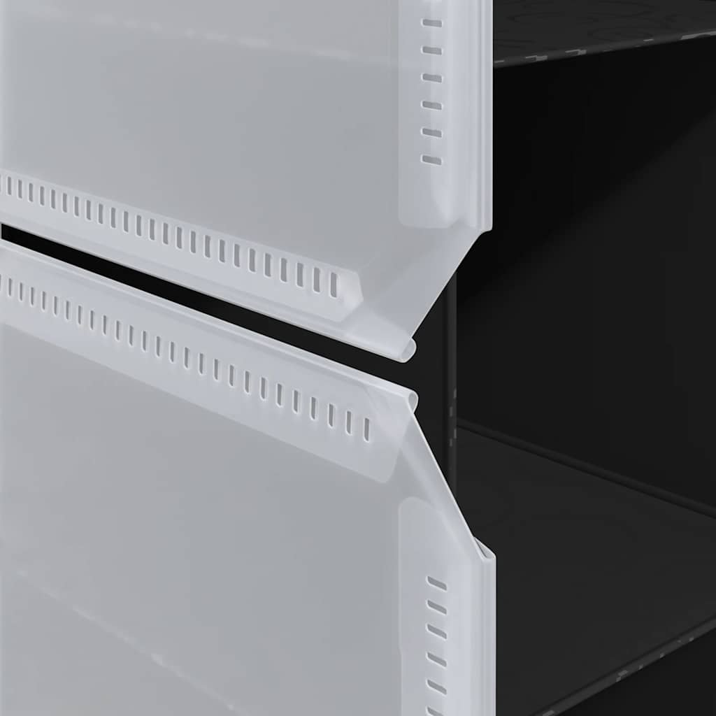 Modular Cabinet with 9 Compartments 109 x 36.5 x 143 cm Black and White