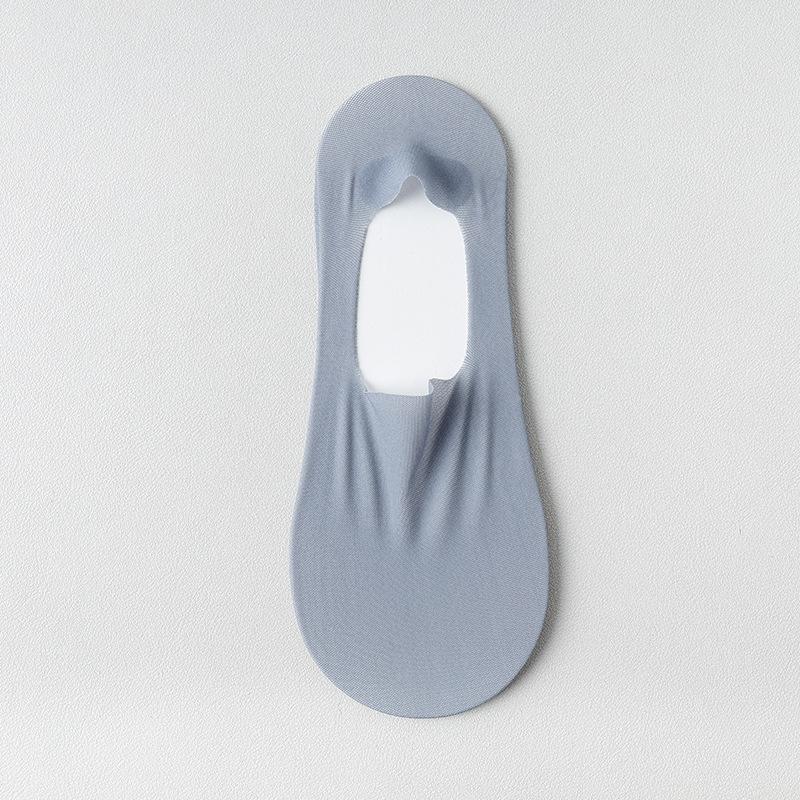 Women's Summer Thin Cotton Bottom Invisible Ice Silk Shallow Mouth Non Slip Non Drop Heel Socks