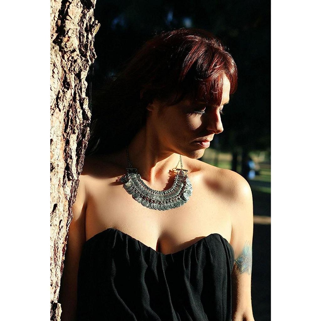 Модные украшения Богемия Цыганское тибетское винтажное ожерелье с монетами для девочек и женщин(Серебряный)