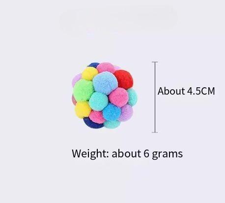 Rainbow Squeaky Plush Ball with Bell | Interactive Cat Toy for Self-Play, Fun Pet Accessory for Feline Entertainment