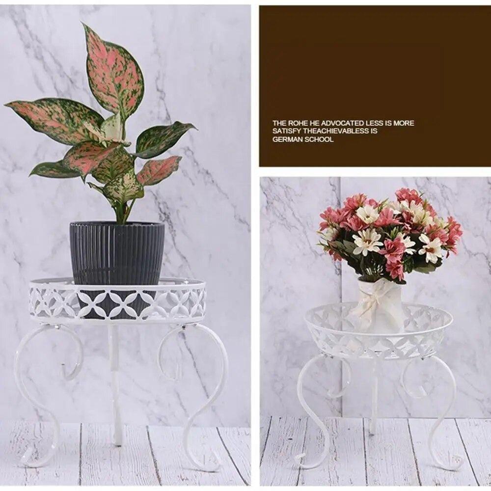 Напольная подставка для растений из кованого железа Одноярусная мини-подставка для цветочных горшков Комнатное растение