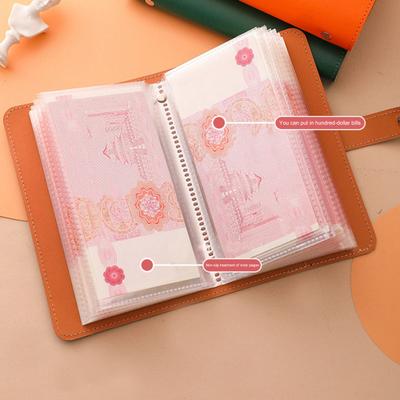 Книга для сбережений Yousheng Cash, 50 листов, книга-органайзер для денег, книга для сбережений с прозрачными вставными карманами, альбом для хранения карманных денег, карточек, фотографий