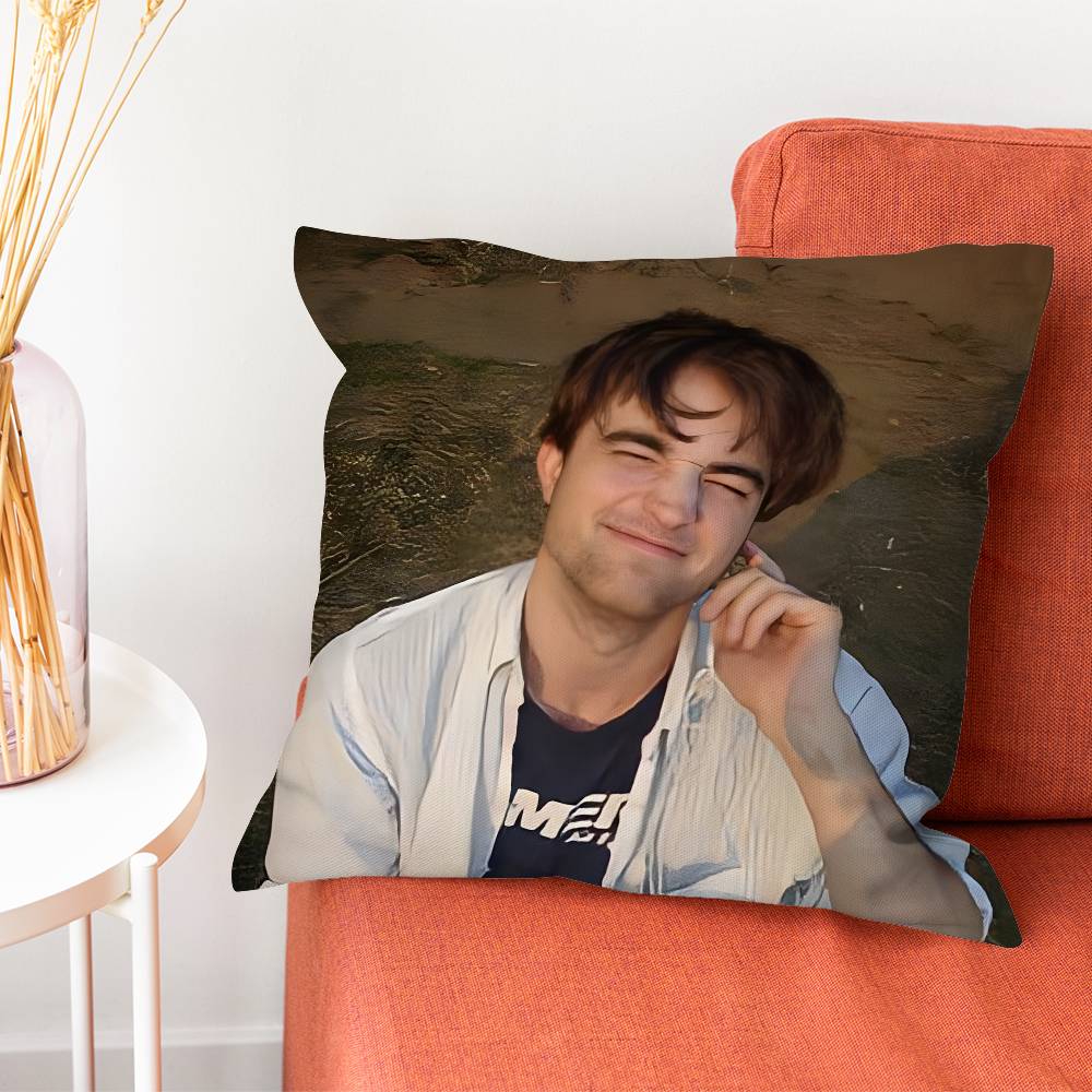 RRobert Pattinson Pillow Case Plush Fabric Soft DoubleSided Printed Sofa Warm Winter Home Gift Cushion Cover