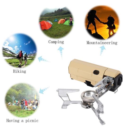 Camping Gas Stove Flame Intensity Adjustable Wind-proof Portable Travel Use Picnic Burner 2600W Folding Stove