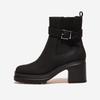 [ABC SELECT] Короткие ботинки с боковой эластичной вставкой на ремне [W3072-BLACK]