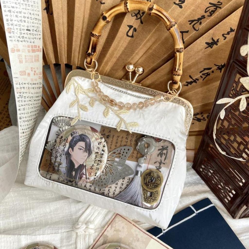 JIAERDI Lolita Transparent White Ita Bag Women Fairycore Aesthetic Handle Casual Purse Ladies Chinese Style Hand Bag Wallets