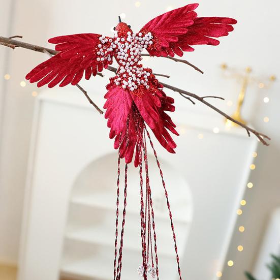 Искусственные Блестящие Птицы Рождественское Украшение для Елки Реалистичный Колибри с Искусственным Длинным Хвостом