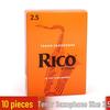 Оригинальные трости для саксофона-альта B-flat RICO, жесткость 1.5-3.0, Желто-оранжевая коробка, 10 шт.
