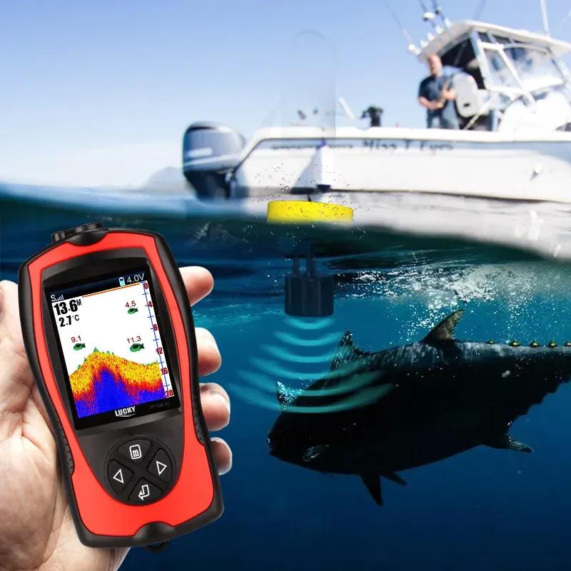 LUCKY FF1108-1CT Portable Wired Sonar 100M Depth Echo Sounder 2.4 Inch TFT Color LCD Fish Finder for Fishing