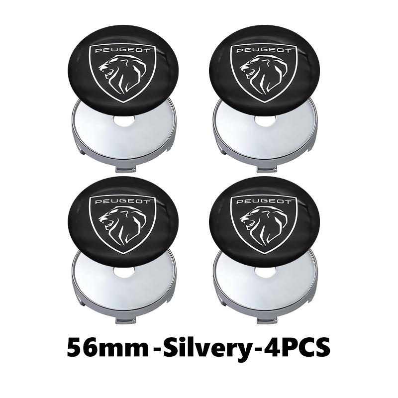 For Peugeot 4pcs Car Wheel Hub Center Cover Tire Rim Cap Decoration Sticker 206 307 308 3008 207 208 407 508 2008 5008 107 106