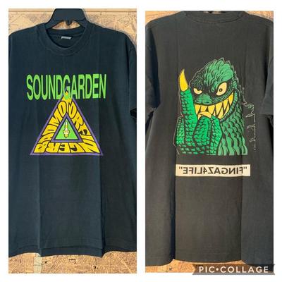 1991 Год группа Soundgarden Badmotorfinger Годзилла 2-сторонняя футболка NH24795 Унисекс футболка