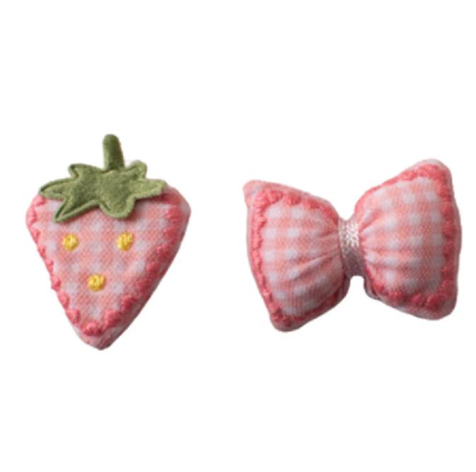 DIY плед, милый клубничный бант, заколка для волос, универсальные фрукты, аксессуары для волос, обувь, одежда, сумки, шапки, аксессуары