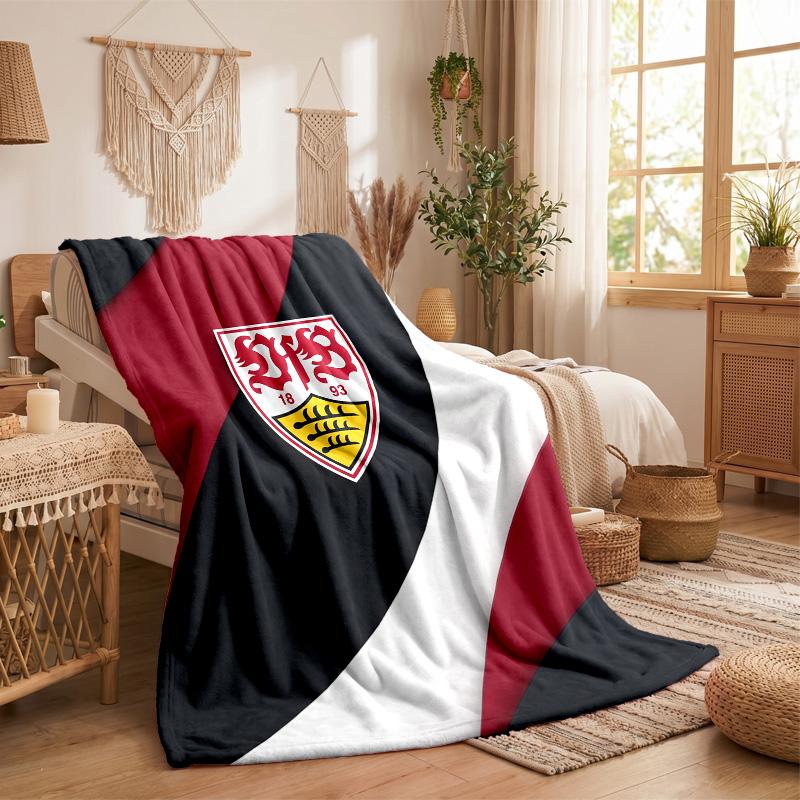VfB Stuttgart Football Print Flannel Blanket Soft Warm Sofa Bed Throw Blanket For Home Office Bedroom