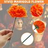 30 Pcs Decoration Set Artificial Marigold Flowers Orange Carnation Flowers  Backdrop Parties