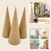 3x Paper Mache Cones, Cardboard Cones Party Supplies, DIY Christmas Tree Decoration Open Bottom for