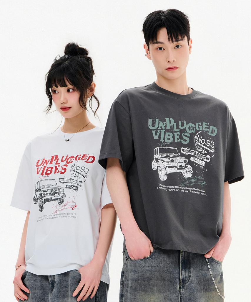 CHASECULT Unisex Vintage Graphic Short Sleeve T-Shirt-Fbru5817D0L