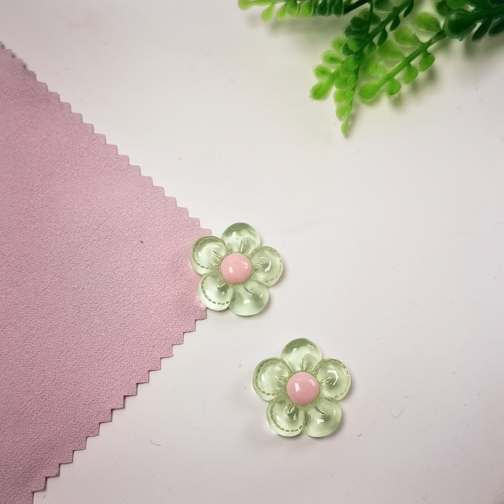 Hot Selling 100Pcs Transparent Resin Flower Cabochons Flat Back Floral Beads Slime Charms Ornaments for Scrapbooking DIY Crafts