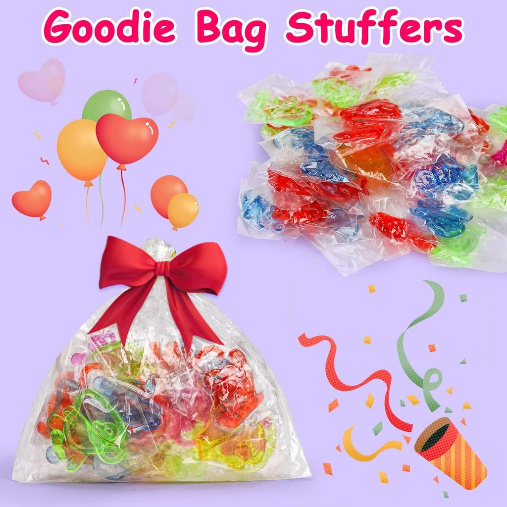 100PCS Glitter Sticky Hands Party Favors for Kids 4-8 8-12 Birthday Supplies Halloween Goodie Bag Stuffers Classroom Treasure Box Carnival Prizes