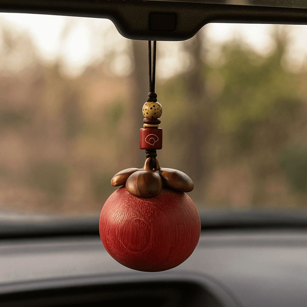 Mangosteen Wooden Pendant Phone Chain Chinese Style Car Keyring Sandalwood Keychain Decoration