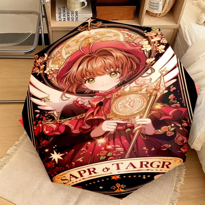 1PC Cardcaptor Sakura Characters Automatic Umbrella - Suitable Travel Outdoor Portable Umbrella Birthday Gift Daily Essentials