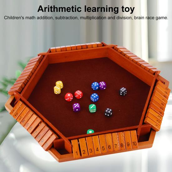 Настольная игра «Закрой коробку» с 12 кубиками. Обучающая стратегическая игра с кубиками. Для 2–6 игроков, для детей, взрослых, семейных вечеринок. Интерактивная деревянная игрушка «Закрой коробку».