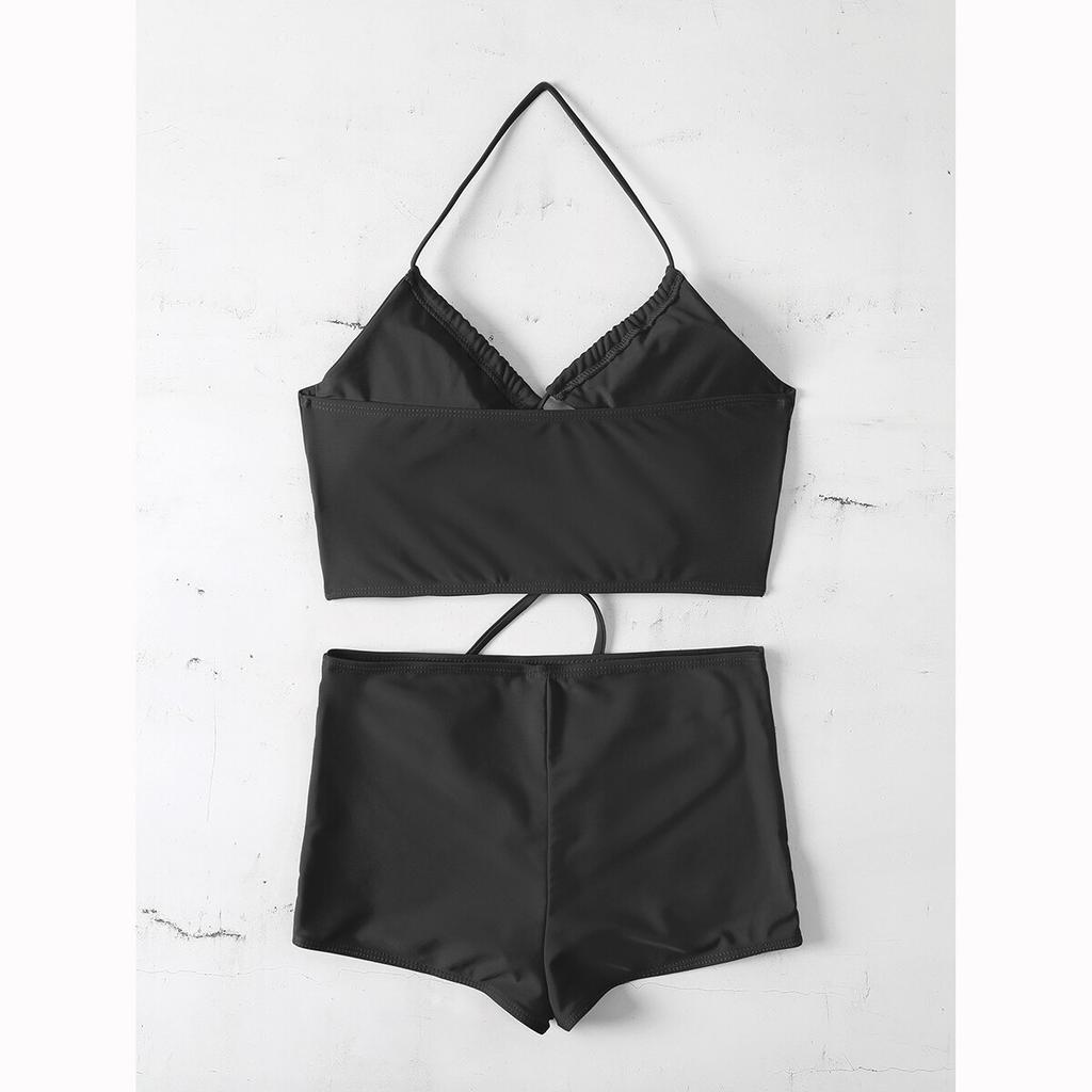 Сексуальные женские купальники, женские шорты, купальники, бикини с лямкой на шее, комплект бикини с пуш-ап, купальный костюм, пляжная одежда, купальные костюмы