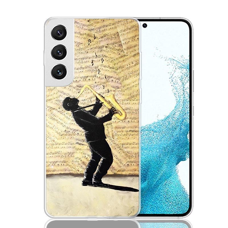 Music Saxophone Instrument Phone Case For Samsung Galaxy S26 S25 Edge S24 S23 FE S22 Ultra S21 Plus S20 + Fundas Cover Coque Gal