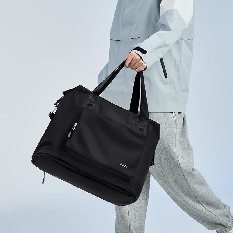 GOLF Foldable Expandable Travel Bag, Sports and Fitness Handbag, Luggage Bag, Black