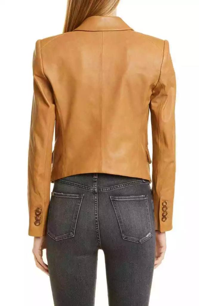 Натуральная кожа ягненка, новый стильный женский блейзер ручной работы для официальных вечеринок цвета коричневого цвета