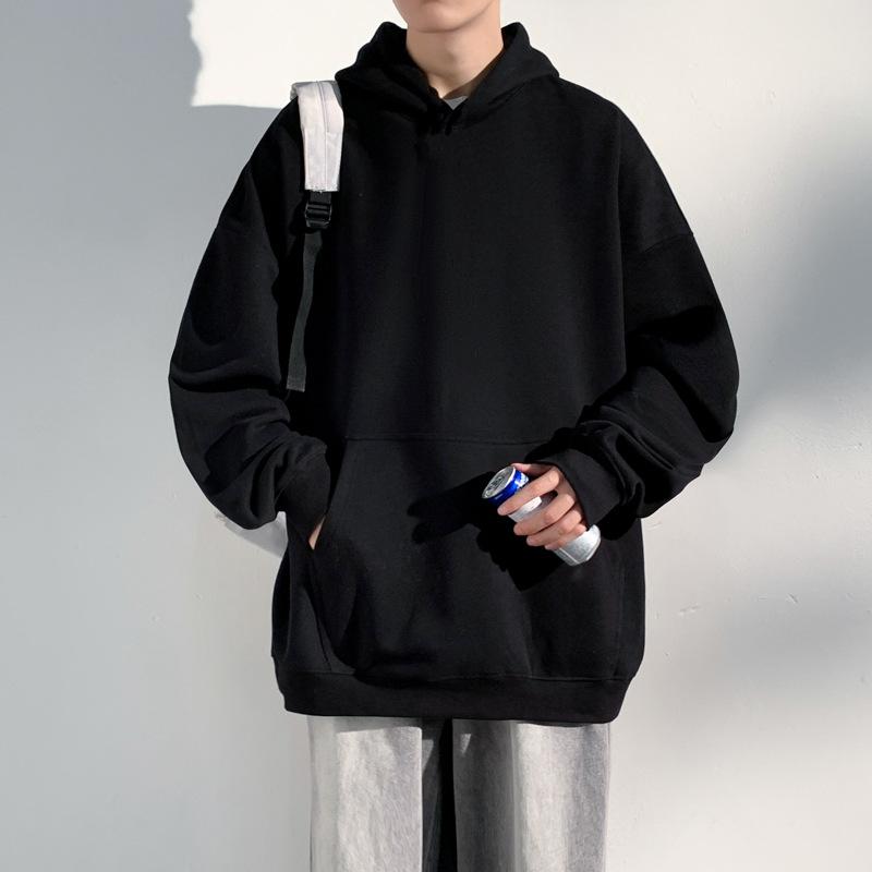 Осенняя новая мужская модная шапка-толстовка махровая однотонная рубашка с пустым дном пара толстовка с капюшоном