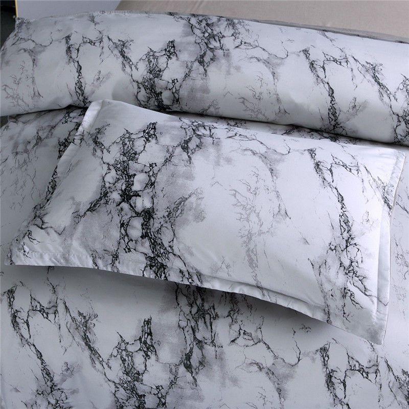 Versatile Marble Pattern Soft Bedding Duvet Cover Set With Matching Pillowcase Choices