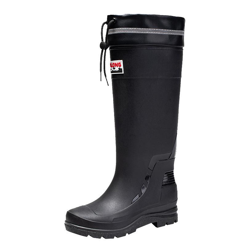 Мужские дождевые ботинки, водонепроницаемая обувь, модные высокие резиновые сапоги на толстой подошве, износостойкая резиновая обувь, кухонная обувь для рыбалки, водные сапоги