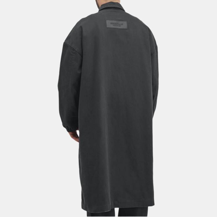 Fear of God Essentials Джинсовый автомобильный плащ SS24 'Jet Black' Мужской 202SP244571F