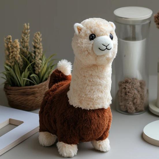 Interactive Robotic Alpaca Lifelike Walking Sounding Stuffed Animal Realistic Alpaca Plush Doll for Pet Lovers
