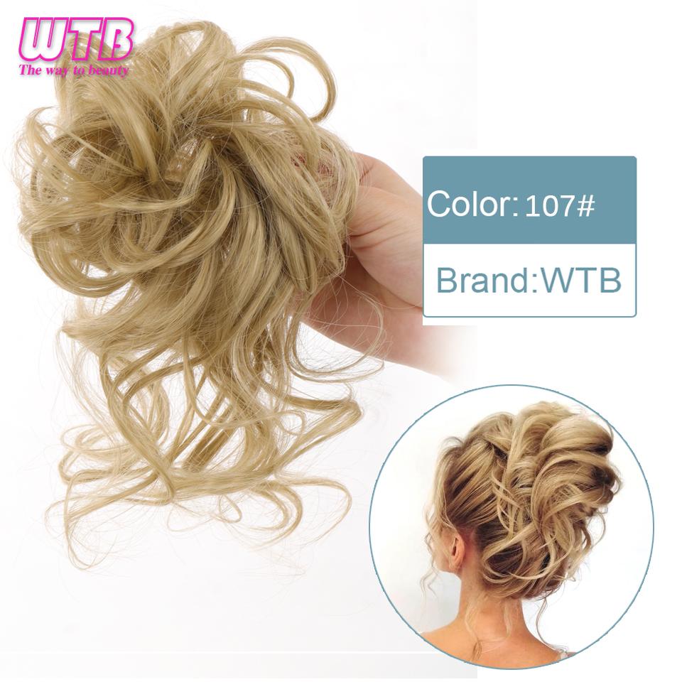Short Messy Fluffy Chignon Donut Hair Bun Pad Elastic Hair Rope Rubber Band Synthetic Ponytail Hair Extension