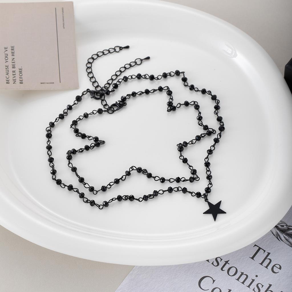 Сладкое Крутое Хип-Хоп Красотка Стиль Ожерелье Ретро Дьявол Пентаграмма Двойная Цепь на Шею Нишевый Панк Простое Ожерелье